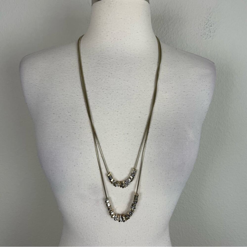 Chico's Two-Tier Gold and Silver Mixed-Metal Necklace